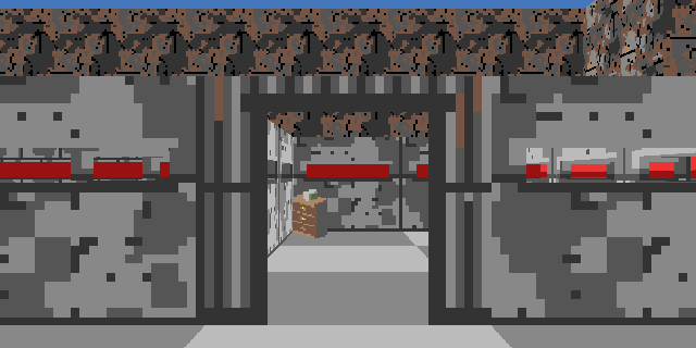 An open door, and the house beyond it