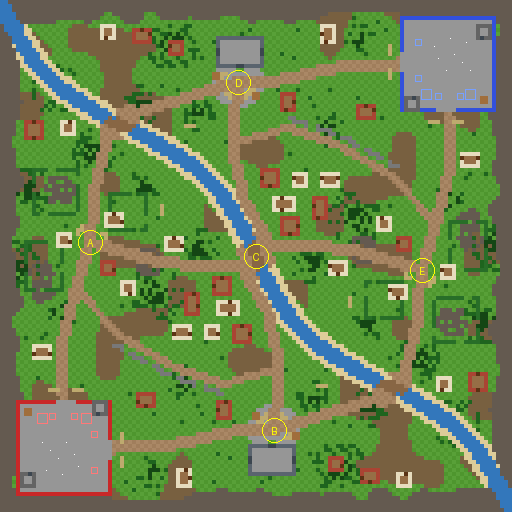 The battlefield, 128 by 128 cells